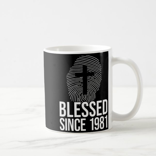 Caneca De Café Bendito Desde 1981 Ano de Nascimento Nascimento -  (Direita)