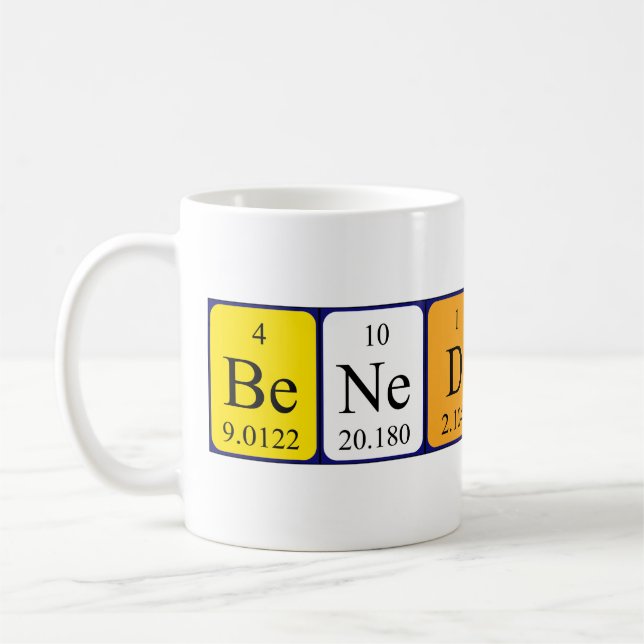 Caneca De Café Benedicte com nome de mesa periódica (Esquerda)