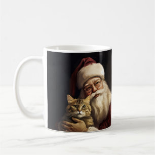 Caneca De Café Bengala Cat com Papai Noel Natal Festivo