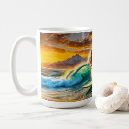 Caneca De Café Bengala Em Um Design De Surfboard Por Rich AMeN Gi