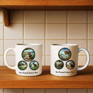 Caneca De Café Bengala Gato 6 Imagens Design de Café