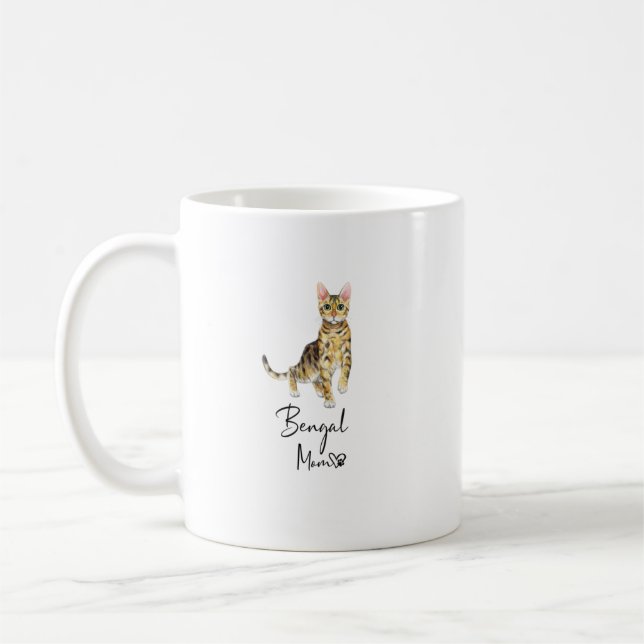 Caneca De Café Bengala Mãe Gato Bonito Mãe Gatinha Gpresente (Esquerda)
