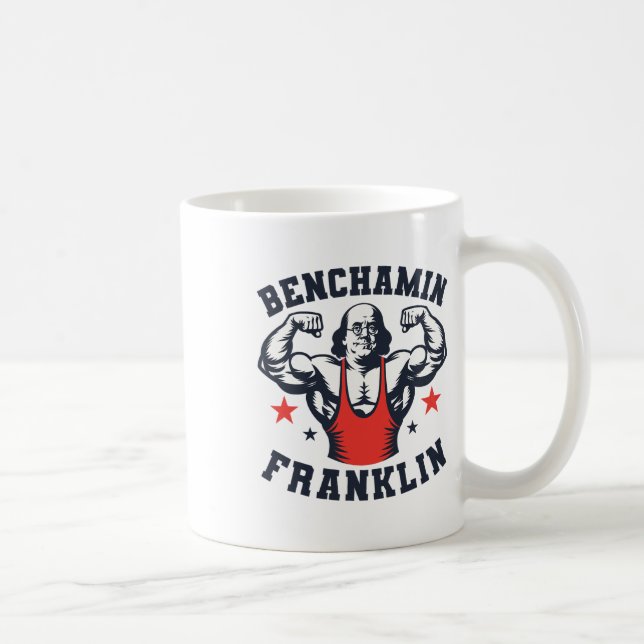 Caneca De Café Benjamin Benchamin Franklin Supino Bodybuildi (Direita)