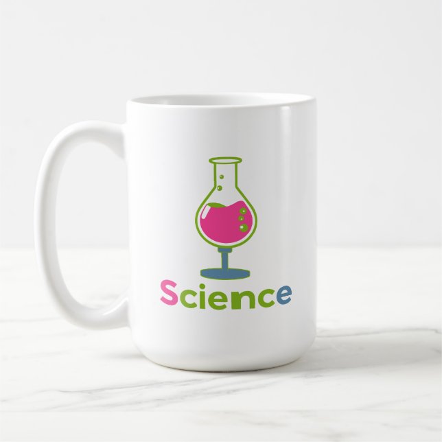 Caneca De Café Béquer de Ciência Colorido - Experiência Divertida (Esquerda)