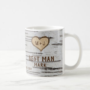 Caneca De Café Berço do Coração Rústico Casamento Melhor Homem