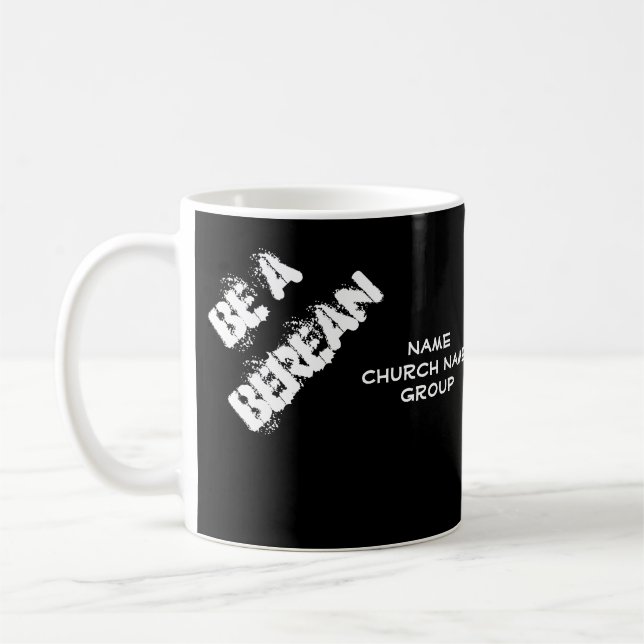 Caneca De Café Berean Bíblia de Apologia Verso Preto Personalizad (Esquerda)