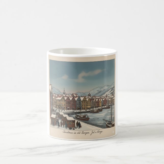 Caneca De Café Bergen, Norway Christmas Coffee Mug (Centro)