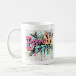 Caneca De Café Bermuda Grafite Art Vibes: Island Street