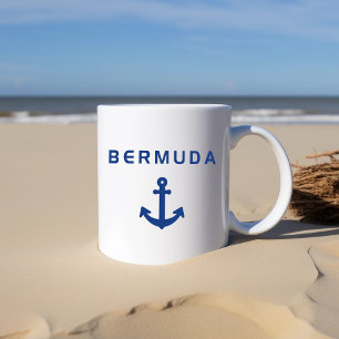 Caneca De Café Bermudas - Antiga âncora para velejar cor-de-luz