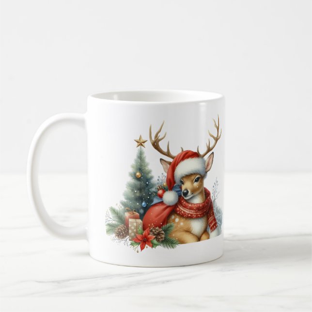 Caneca De Café Berna de Natal Watercolor (Esquerda)