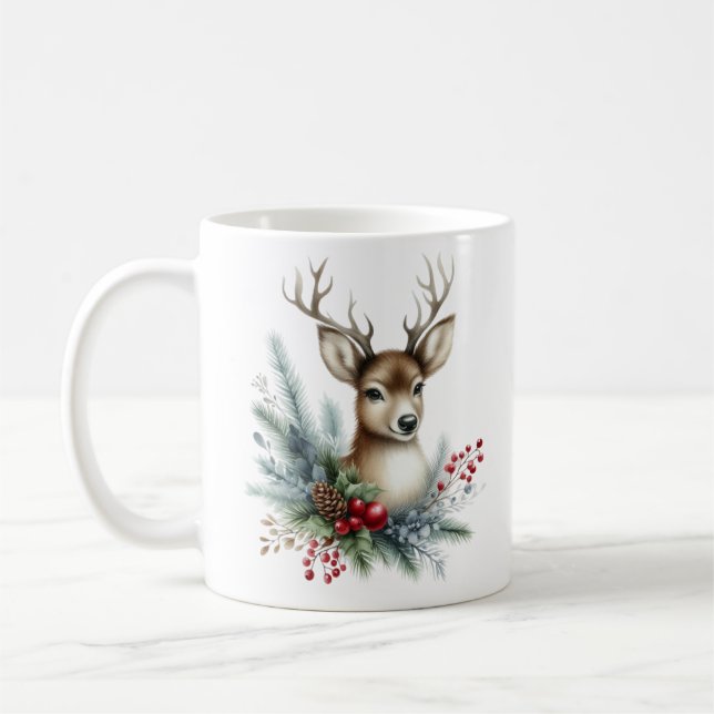 Caneca De Café Berna de Natal Watercolor (Esquerda)
