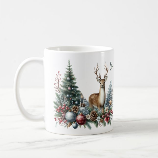 Caneca De Café Berna de Natal Watercolor (Esquerda)