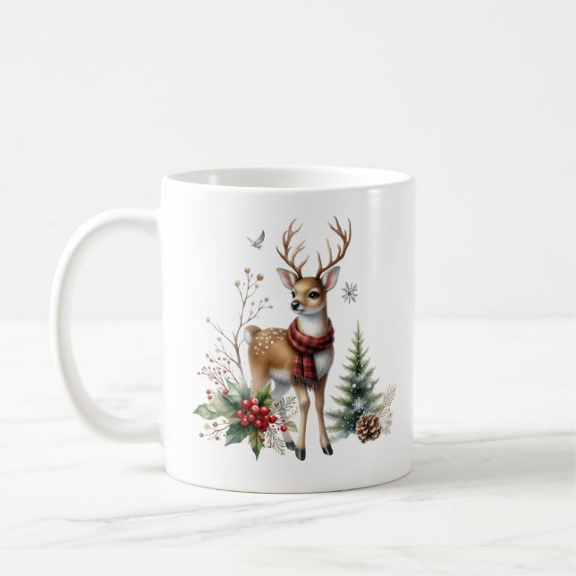 Caneca De Café Berna de Natal Watercolor (Esquerda)