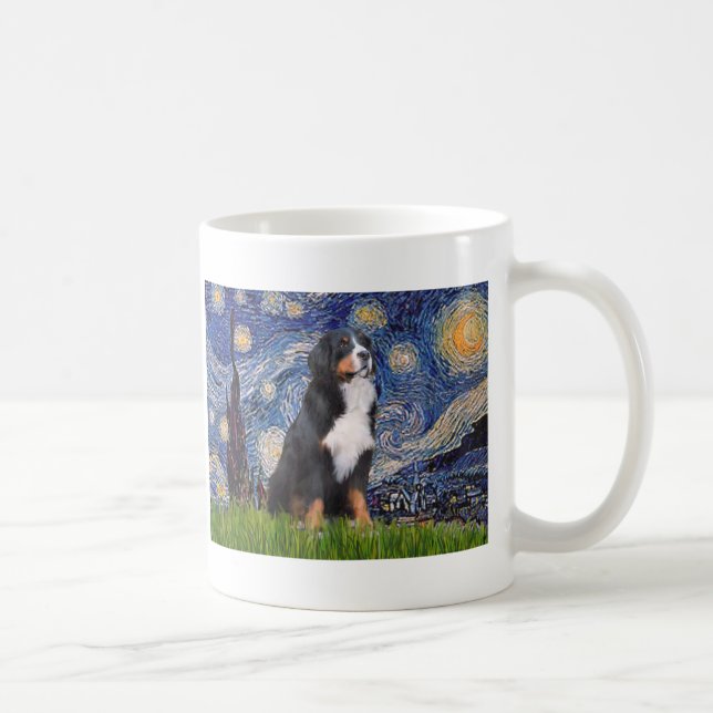 Caneca De Café Bernês - Noite Estrelada (Direita)