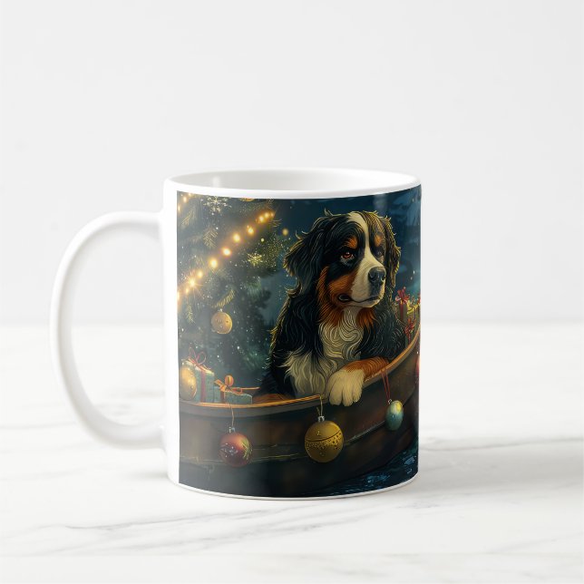Caneca De Café Bernese Mountain Christmas Voyage festiva (Esquerda)