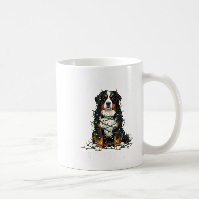 Caneca De Café Bernese Mountain Dog Christmas I'm Fine Everything (Direita)