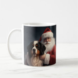Caneca De Café Bernese Mountain Dog Papai Noel Natal Festivo