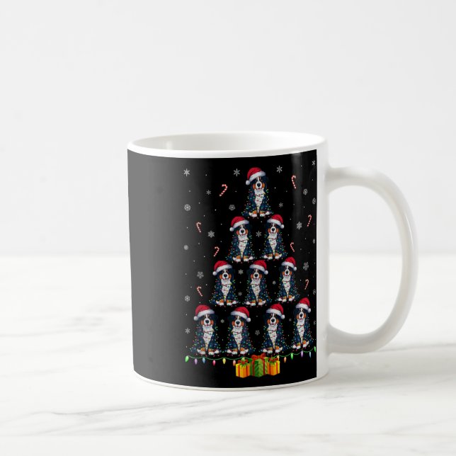 Caneca De Café Bernese Mountain Dog Santa Hat Natal Luz Natal (Direita)