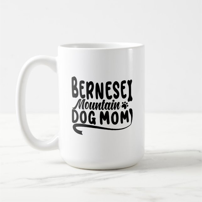 Caneca De Café Bernese Puppy Mãe, Bernese Dog Mãe, Bernese Mãe (Esquerda)