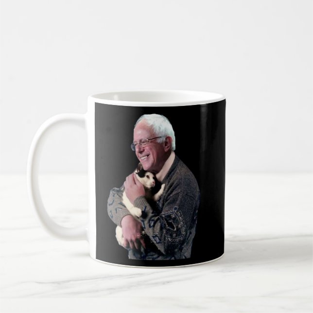 Caneca De Café Bernie Sanders Hugging Ca Cute Animal Lover (Esquerda)