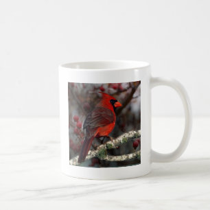 Caneca De Café Berries brancos Cardeal Vermelho Primitivo de Nata