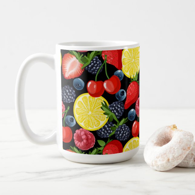 Caneca De Café Berries Brilhantes e Mug de Limão (Com Donut)