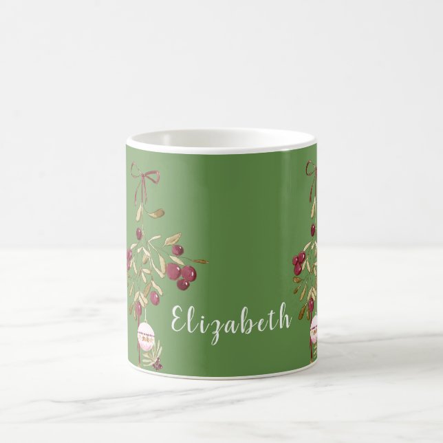 Caneca De Café Berries de Natal e Ornament Personalizados (Centro)