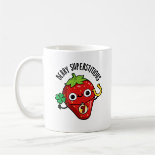 Caneca De Café Berry Superstitious Funny Strawberry Pun