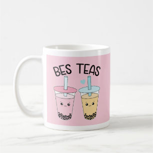 Caneca De Café Bes Chás Boba Tea Mug  Presente de Besties de Chá