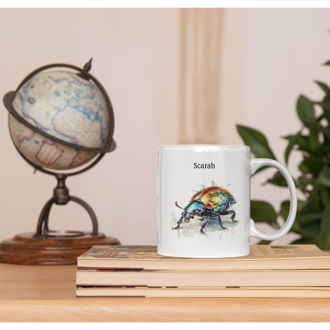 Caneca De Café Besouro Iridescente em Aquarela, personalizado (Criador carregado)