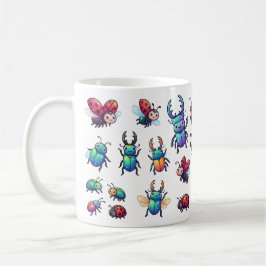 Caneca De Café Besouros & Joaninhas de Desenho Animado Coloridos