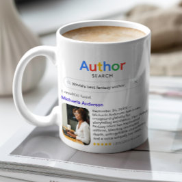 Caneca De Café Best Author Ever Search Photo Message Writer Gift