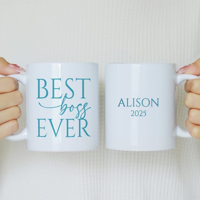 Caneca De Café Best Boss Ever Personalized Coffee Mug (Criador carregado)