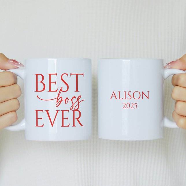 Caneca De Café Best Boss Ever Personalized Coffee Mug (Criador carregado)
