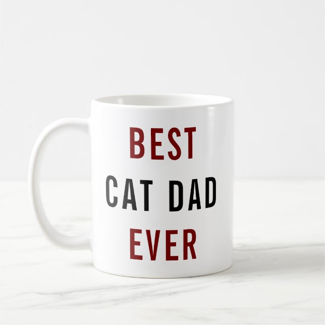 Caneca De Café Best Cat Dad Ever | Custom Father’s Day (Esquerda)