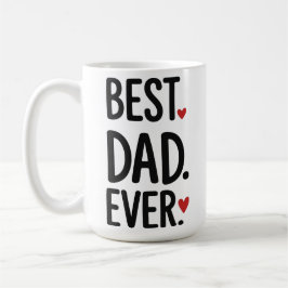 Caneca De Café Best Dad Ever Hearts Modern Fathers Day Mug