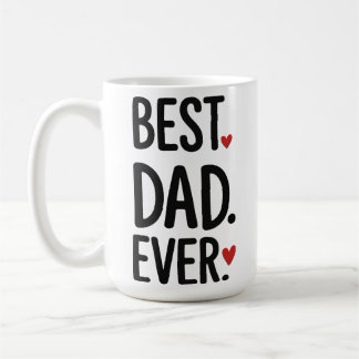 Caneca De Café Best Dad Ever Hearts Modern Fathers Day Mug