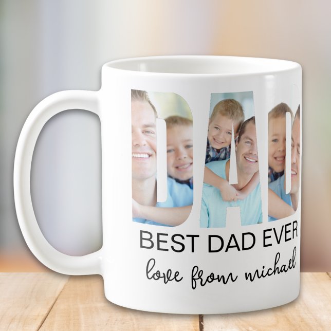Caneca De Café Best Dad Ever Photo Letter (Criador carregado)