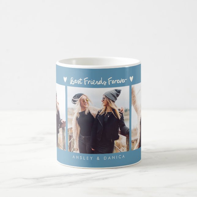 Caneca De Café Best Friends Forever Photo Multi Photo Denim Blue (Centro)