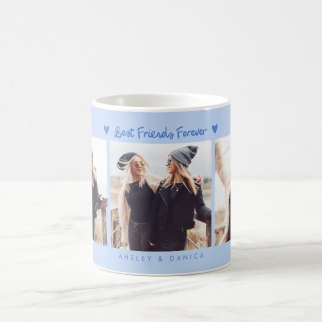 Caneca De Café Best Friends Forever Photo Multi Photo Icy Blue (Centro)