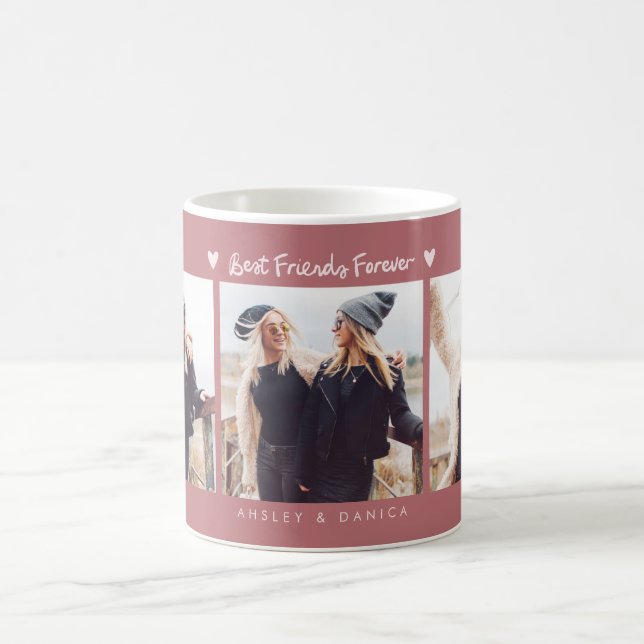 Caneca De Café Best Friends Forever Photo Multi Photo Pink (Centro)