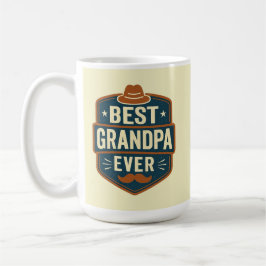 Caneca De Café Best grandpa ever retro badge
