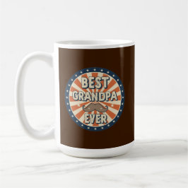 Caneca De Café Best grandpa ever retro badge