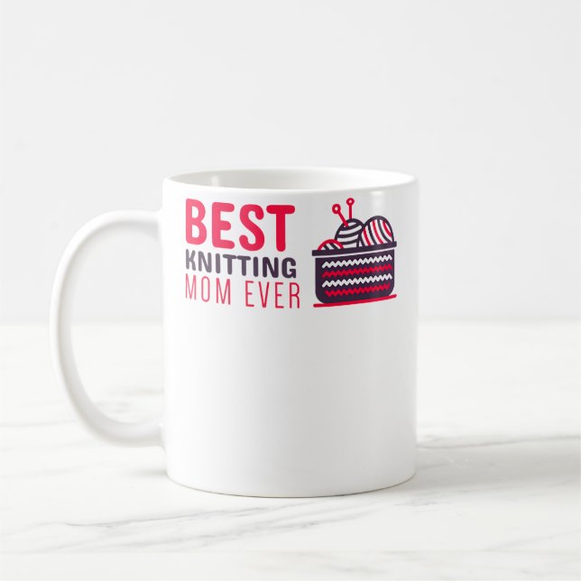 Caneca De Café Best Knitting Mom Ever Knitting Mom Tee (Esquerda)