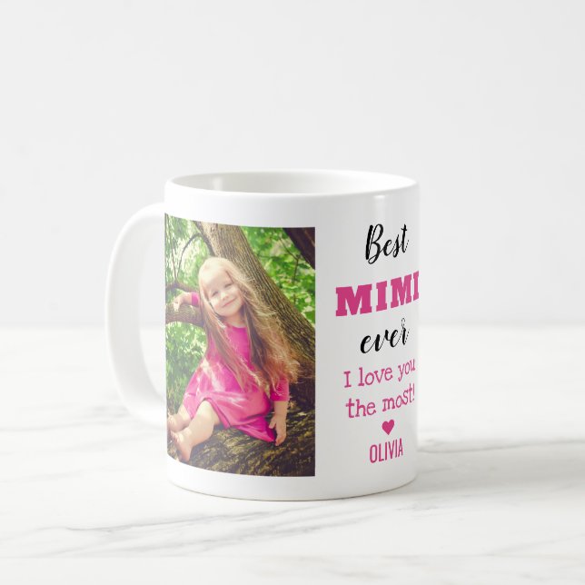 Caneca De Café Best Mimi Ever Love You Most Grandkid 2 Photo  (Frente Esquerda)