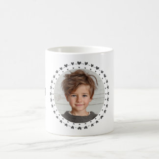 Caneca De Café Best Mom / Dad Ever, Photo & Gray Hearts, Modern 