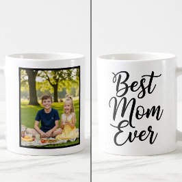 Caneca De Café Best Mom Ever Black and White 1 Photo Keepsake