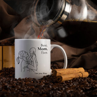 Caneca De Café Best Mom Ever – Floral Mug Gift