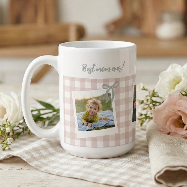 Caneca De Café Best Mom Ever Photo Collage (Criador carregado)
