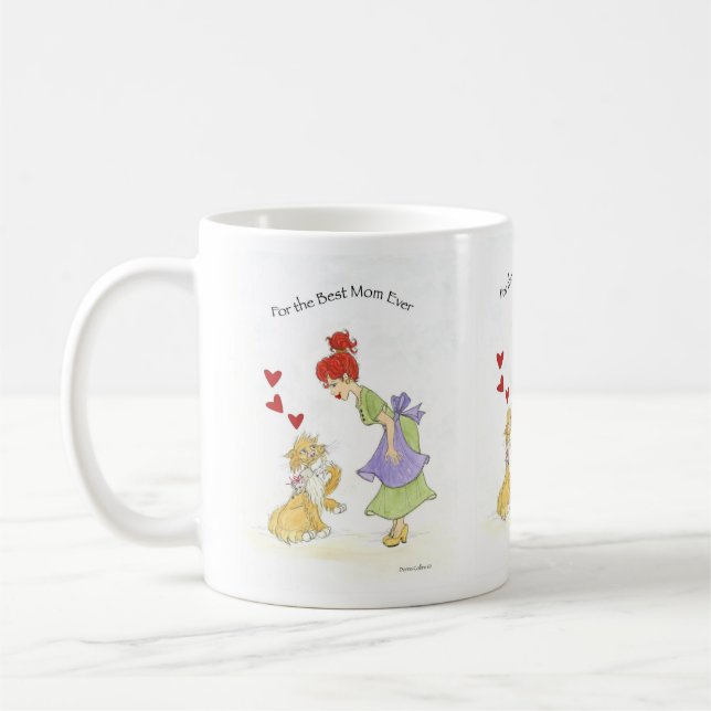 Caneca De Café Best Mom Ever with Cat (Esquerda)